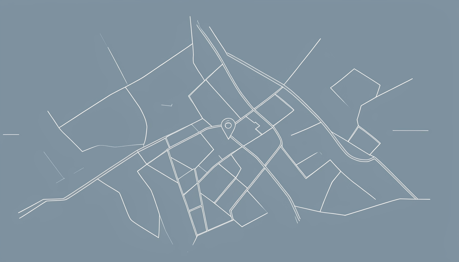 A clean, minimalist location map illustration in muted slate-blue and warm gray tones, showing a street-level view of the Basavanagudi area in Bangalore with subtle road lines and a simple pin marker.